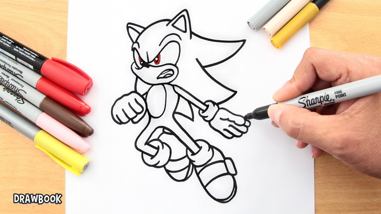 How to draw super sonic flying