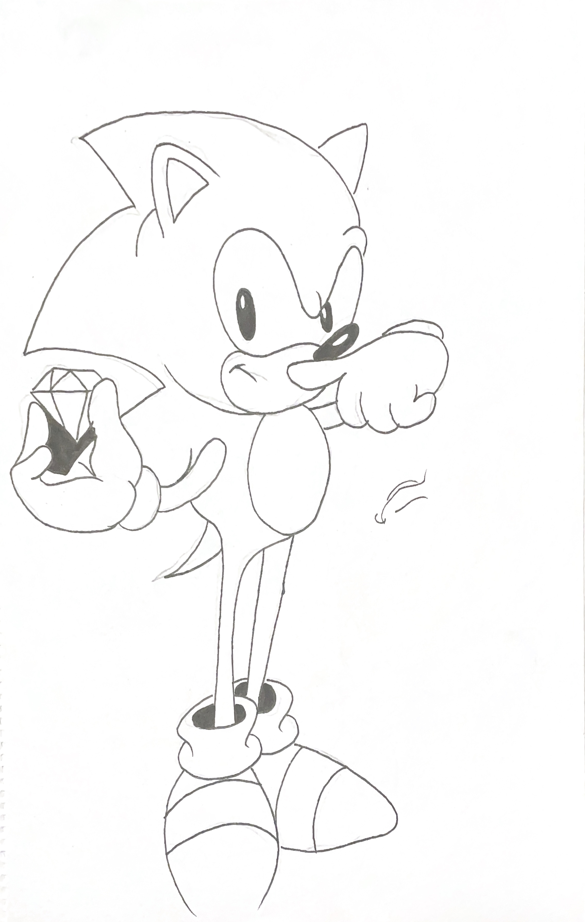 Sonic with a chaos emerald by gruffdasmuff on