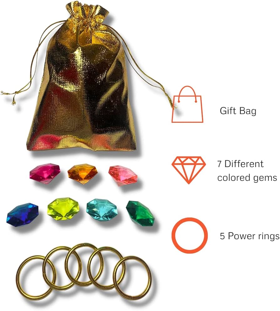 Llcrafts chaos emeralds replica gold rings gift bag bundle cake decorations gift toys games