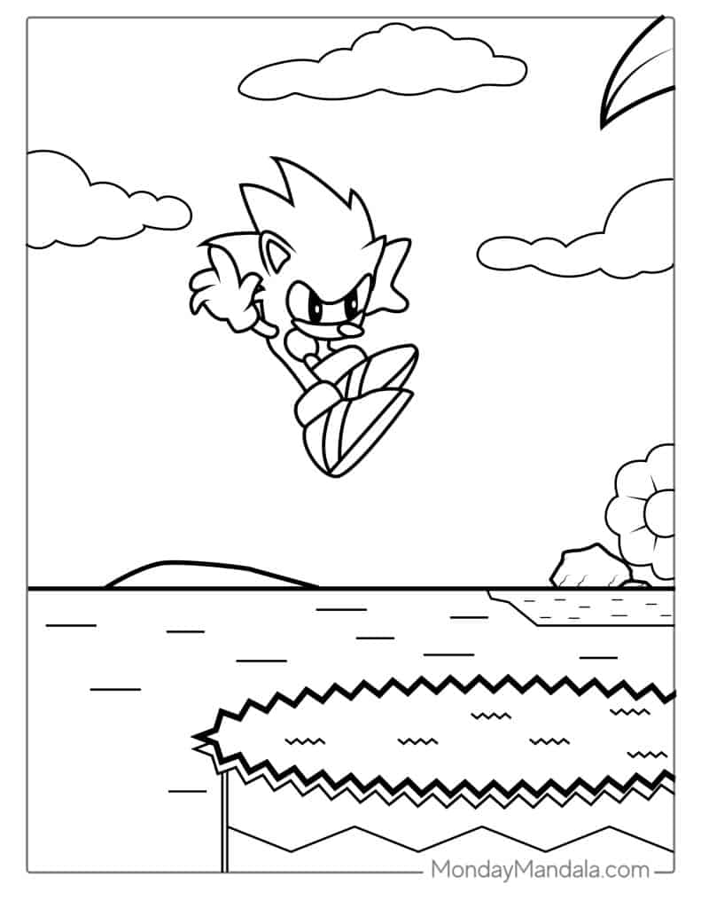 Sonic coloring pages free pdf printables