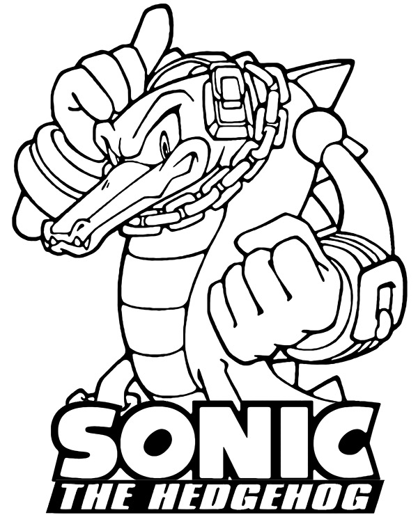 Vector coloring page sonic character