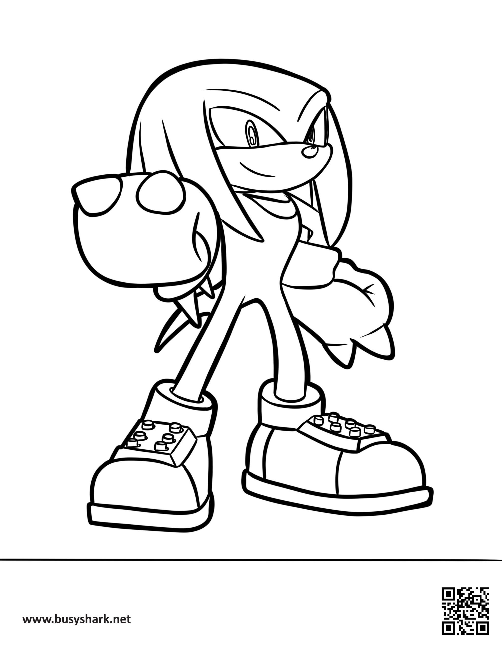 Knuckles the echidna coloring page free printable