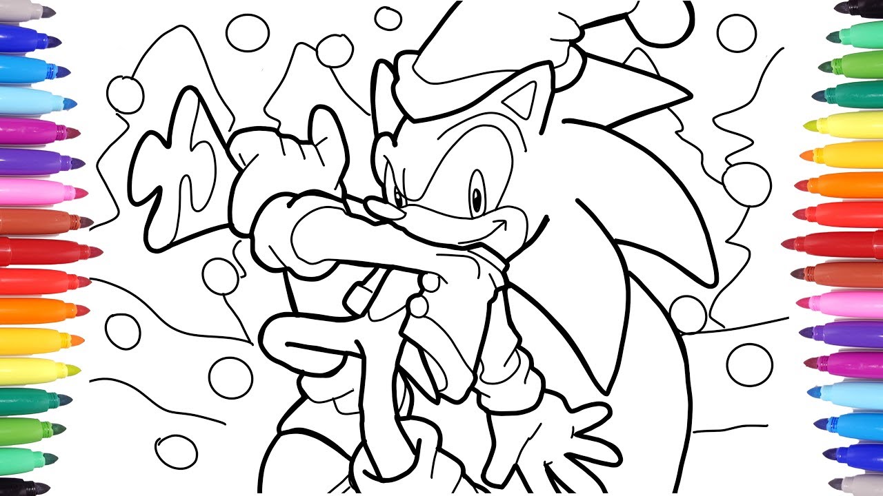 Sonic coloring pages sonic christmas coloring pages for kids how to draw santa sonic