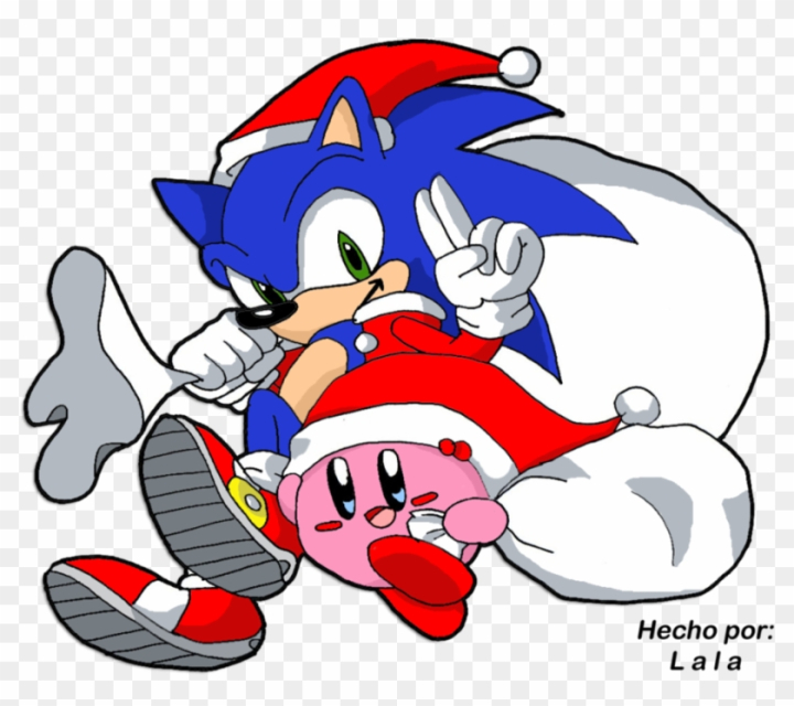 Free sonic and kirby merry christmas colored by xxxlalafaxxx