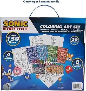 Innovative designs sonic the hedgehog coloring art set for kids with stickers and stampers pieces toys games