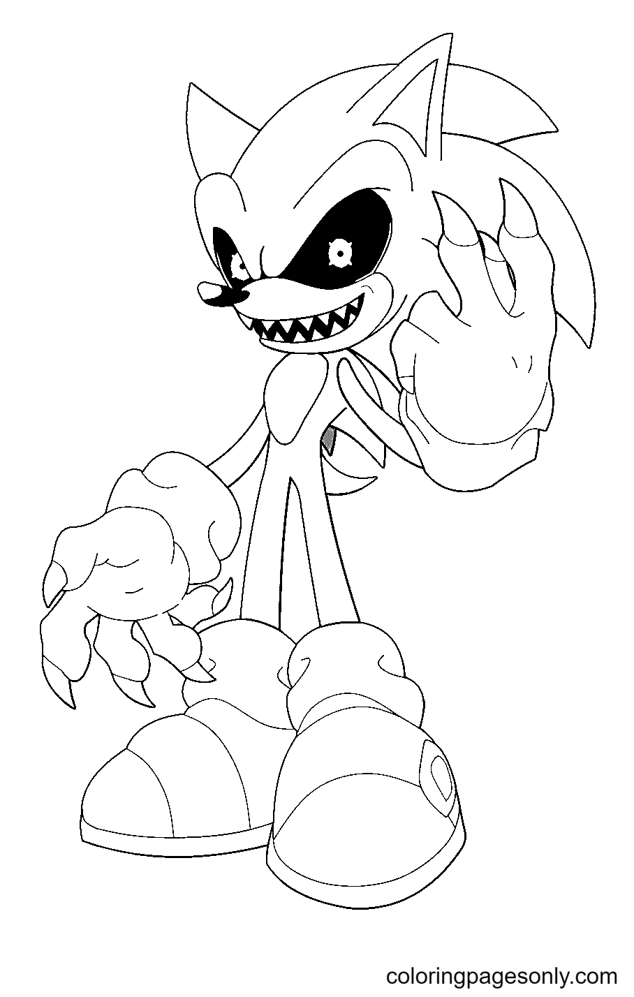 Sonic exe coloring pages printable for free download