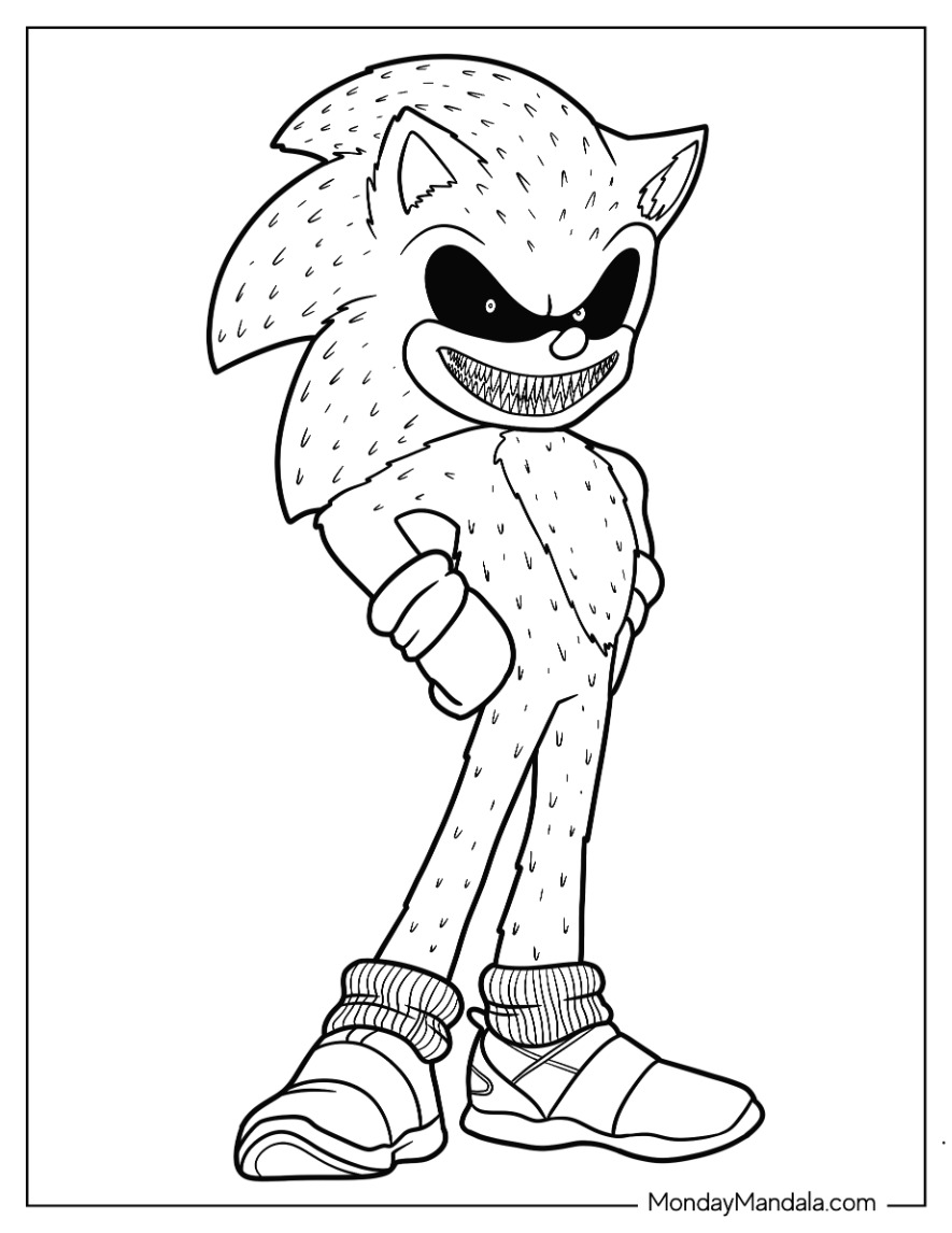 Sonic exe coloring pages free pdf printables