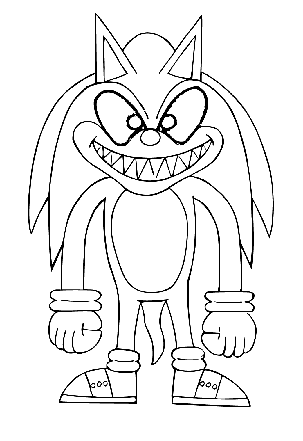 Free printable sonic exe easy coloring page sheet and picture for adults and kids girls and boys