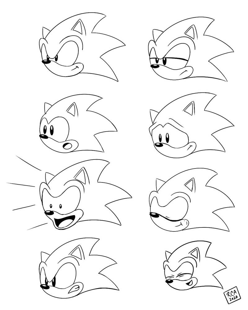 Sonic face expressions by robertamaya on