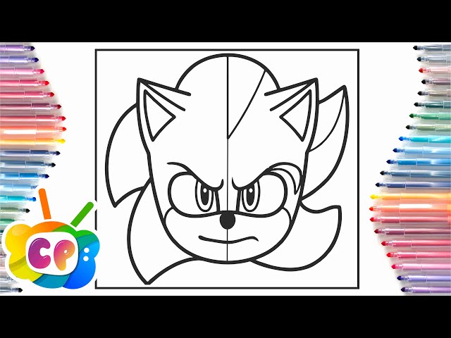 Sonic shadow in one face coloring pagesonic coloring pages cartoon