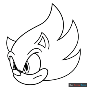 Easy super sonic face coloring page easy drawing guides