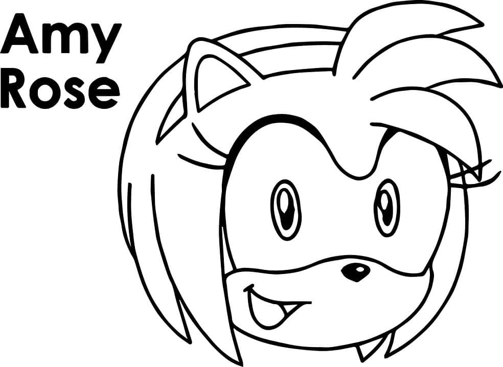 Amy rose face coloring page