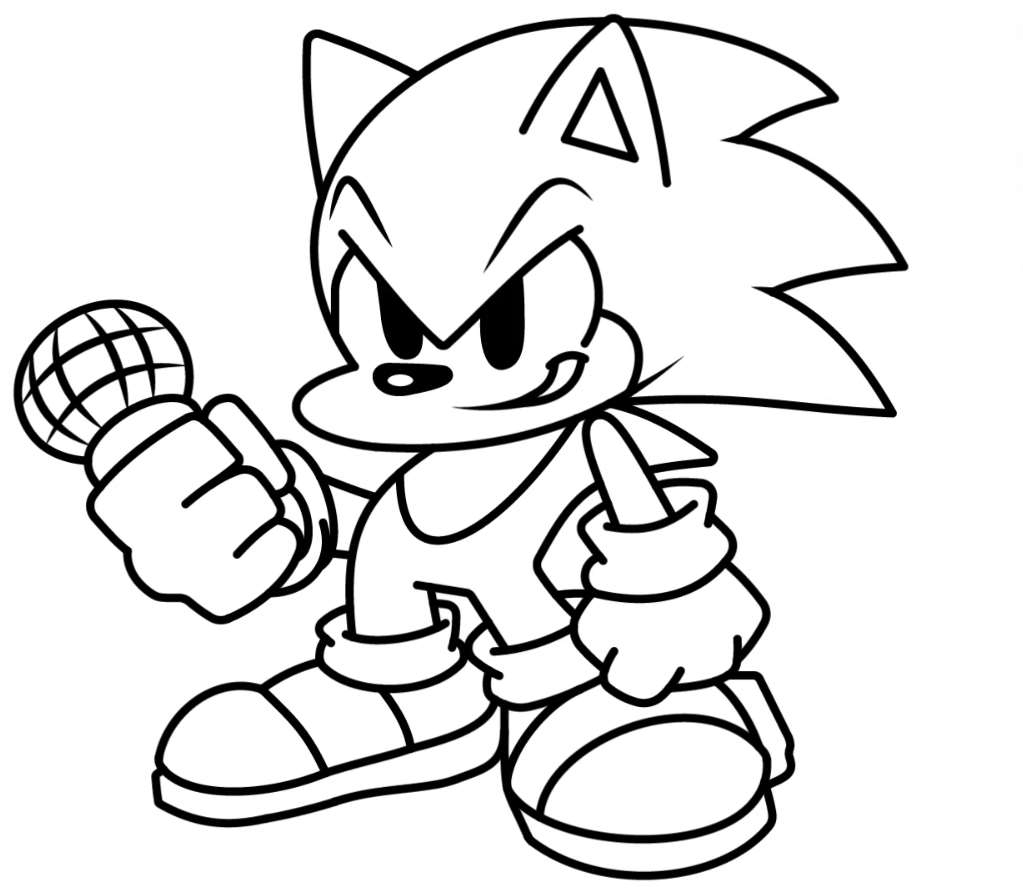 Coloring pages sonic fnf