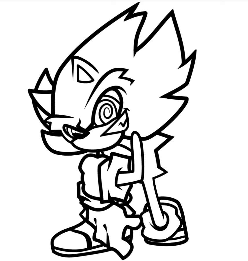 Coloring pages fleetway super sonic fnf print free