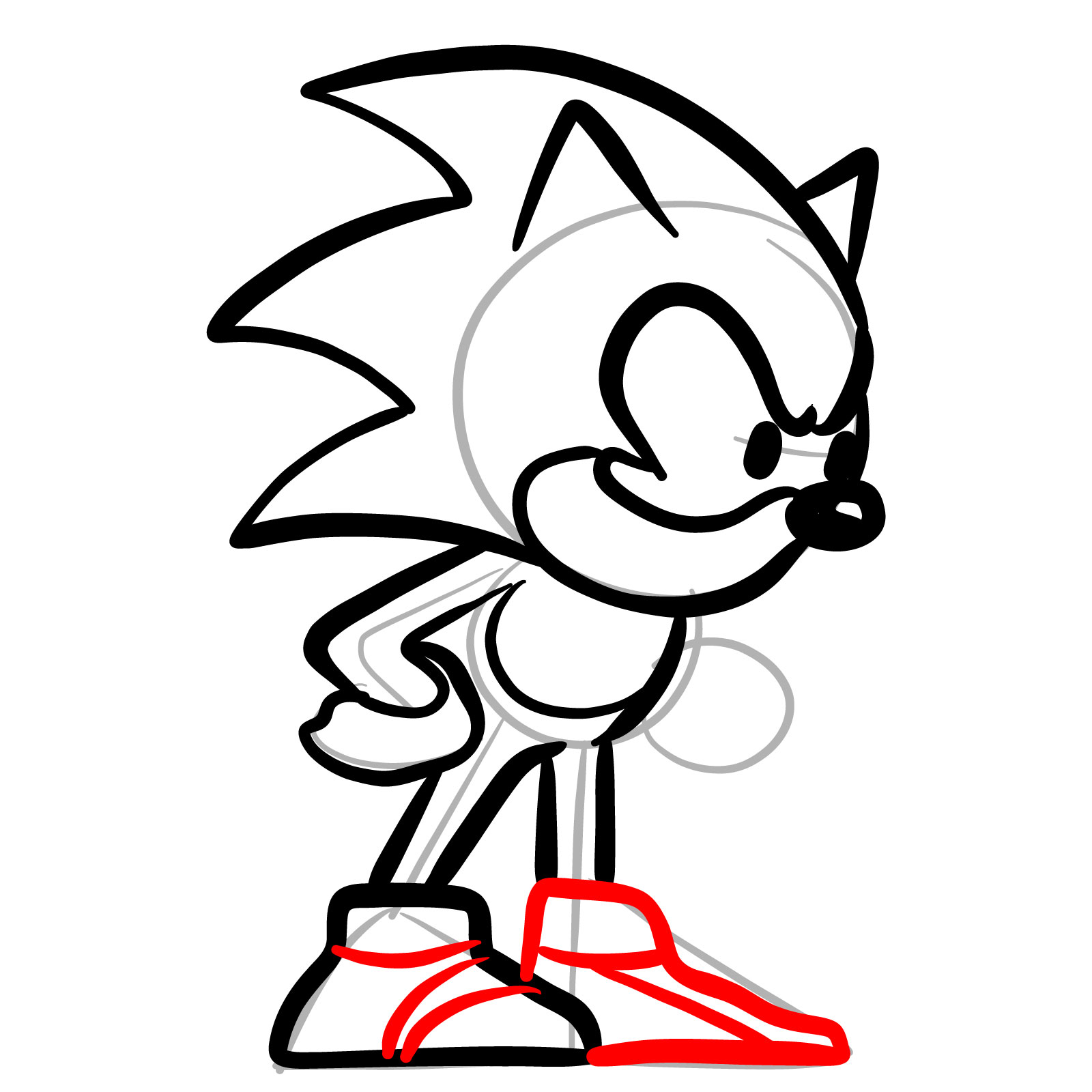 How to draw dorkly sonic from fnf