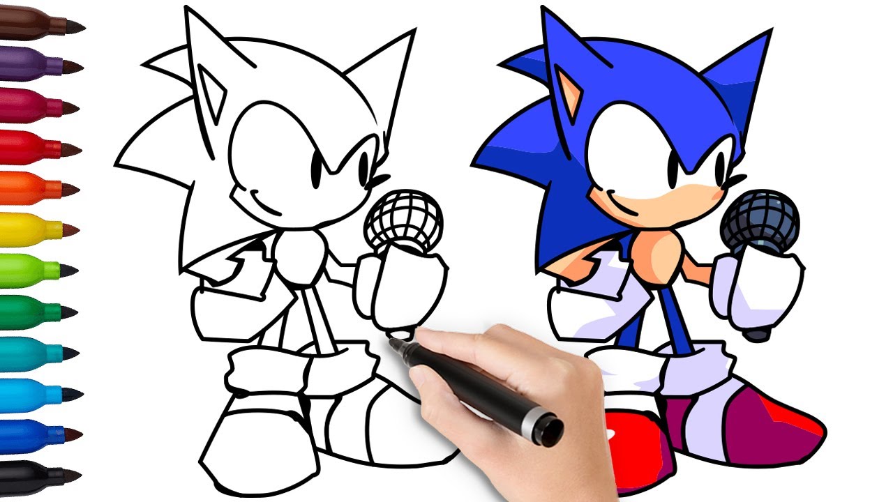 How to draw that one sonic friday night funkin fnf