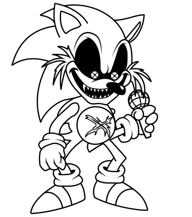 Coloring pages sonic fnf