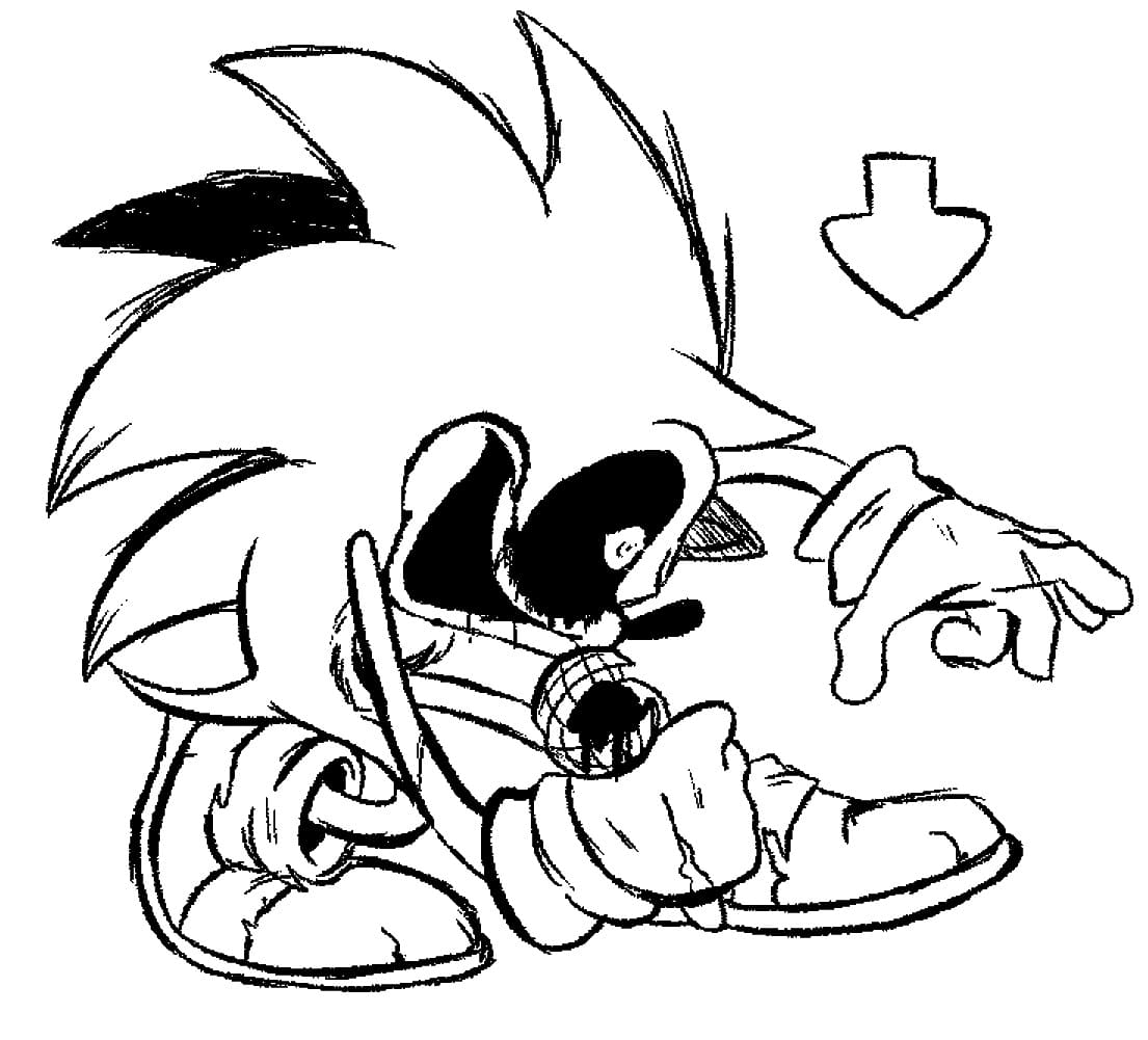 Sonic exe drawing coloring page