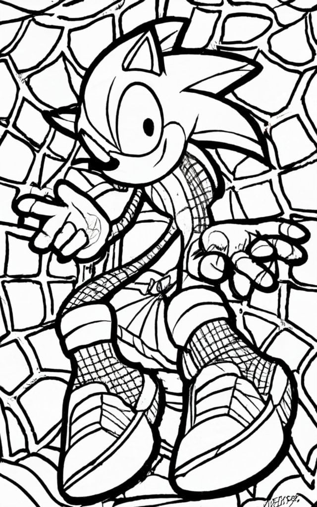 Sonic spiderman coloring pages printable