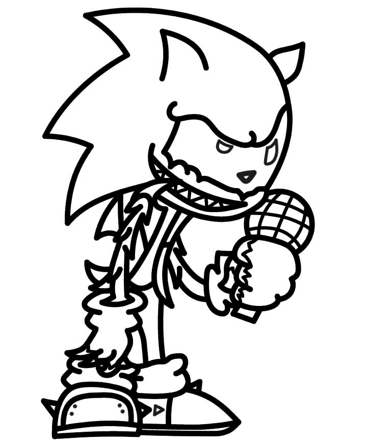 Coloring pages sonic from the fnf game print free