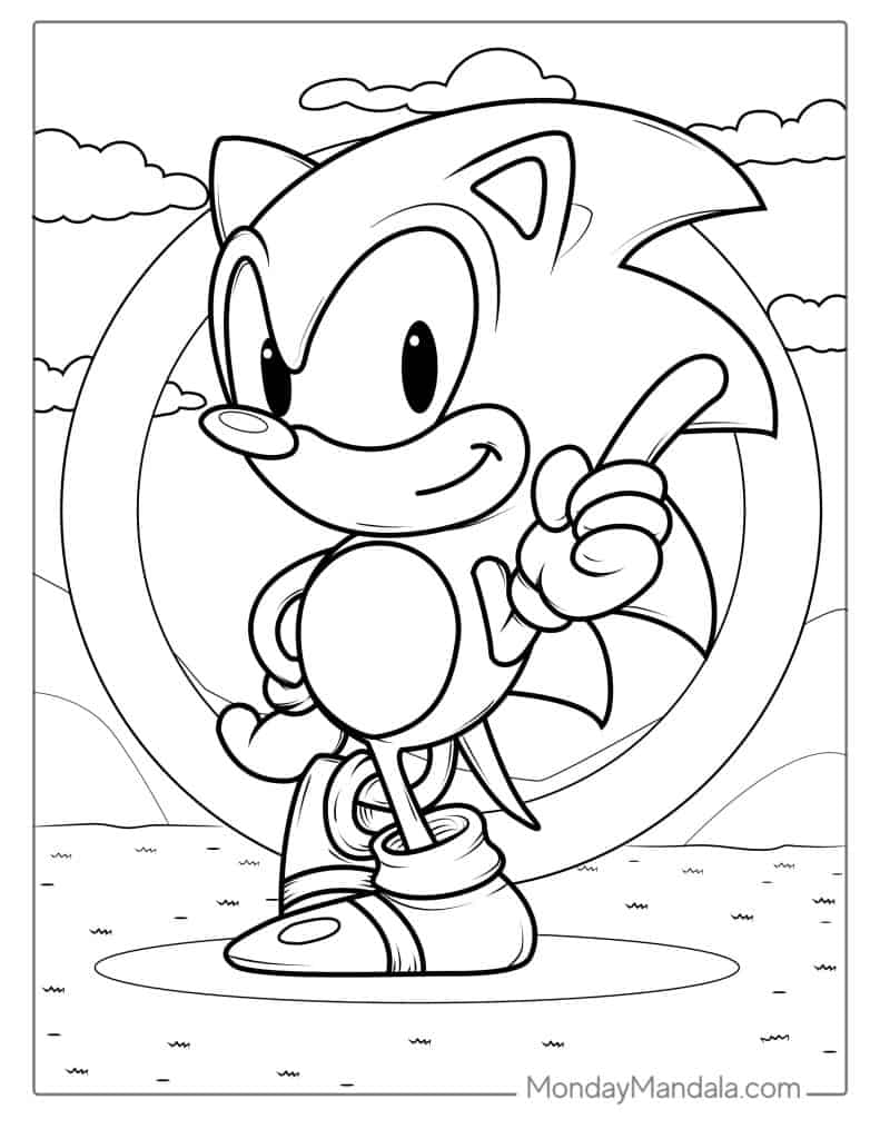 Sonic coloring pages free pdf printables