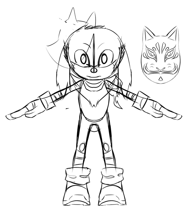 Work in progress im currently making a d model of a redesign of my sonic forces avatar rblender