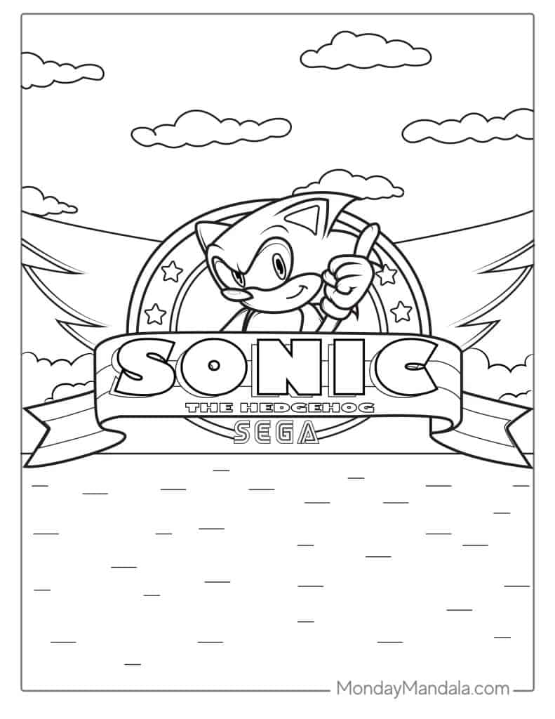 Sonic coloring pages free pdf printables