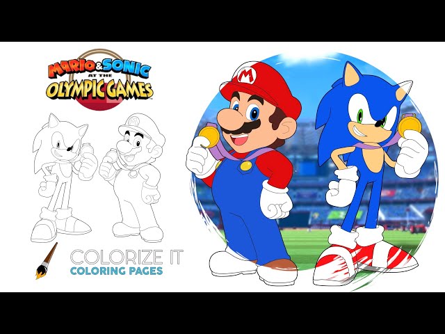 Sonic the hedgehog vs super ario coloring book ario sonic at the olypic gaes coloring page