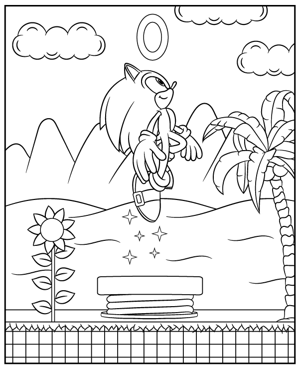 Game sonic coloring page