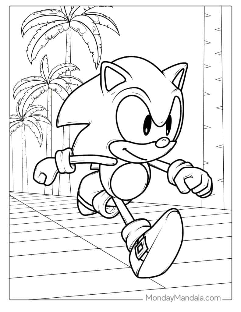 Sonic coloring pages free pdf printables