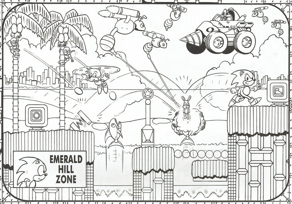 Sonic the hedgeblog on x the emerald hill zone panel from ladybirds sonic the hedgehog colouring poster book httpstcobfwhgwiatd httpstcohycreryhs x