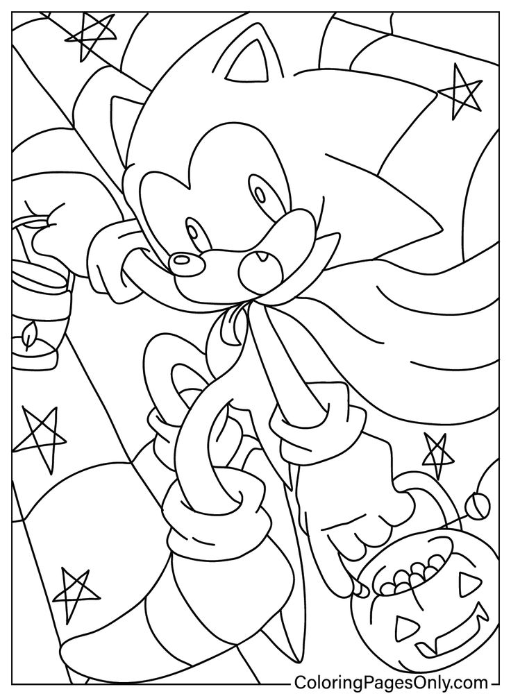 Sonic halloween coloring pages