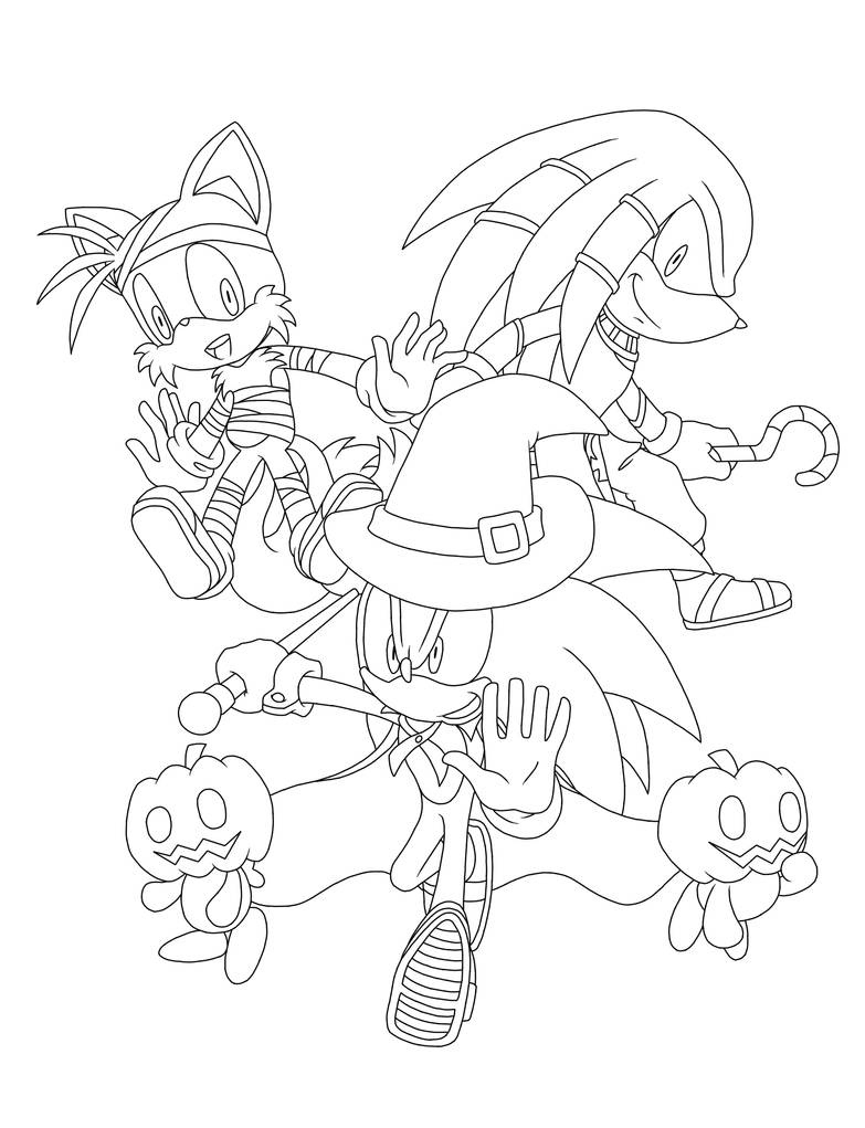 Sonic halloween lineart by redfire