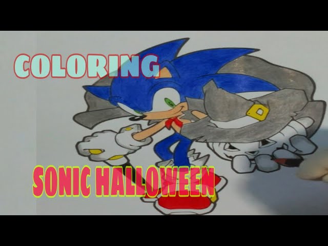 How to coloring sonic halloween for kids