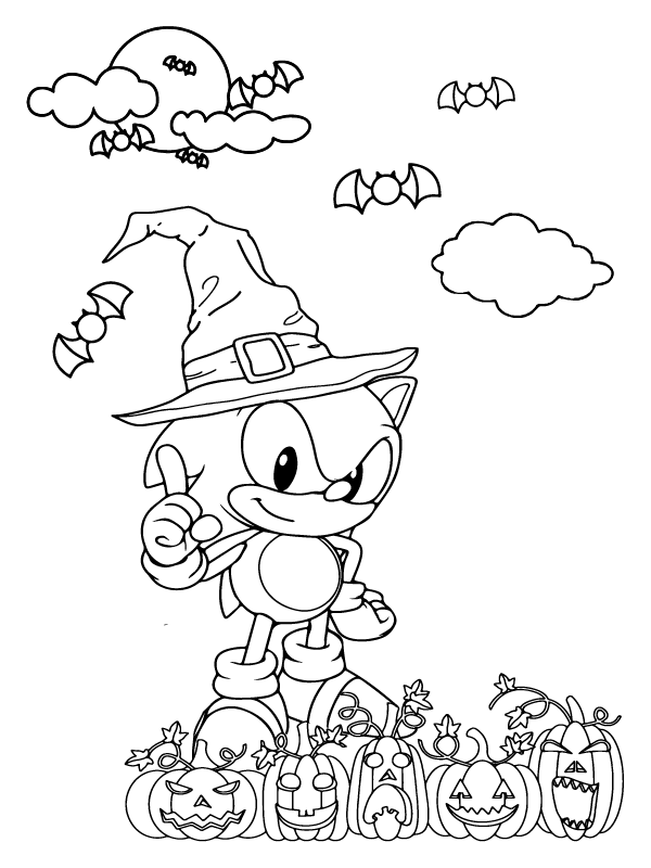 Sonics spooky pumpkin adventure fãrbung seite