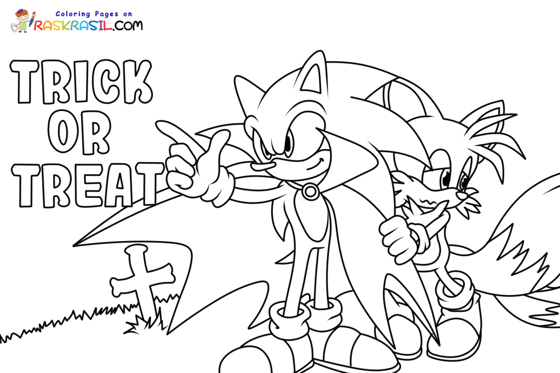 Sonic halloween coloring pages