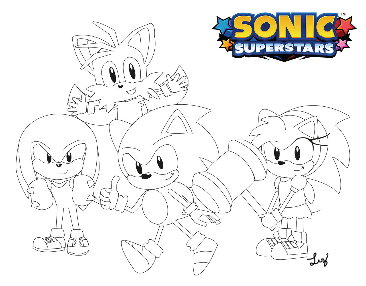 Sonic superstars coloring page by luzfredericksonfirst on