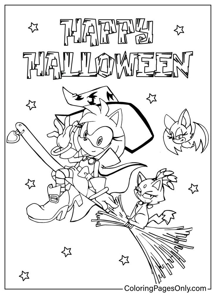 Sonic halloween coloring pages