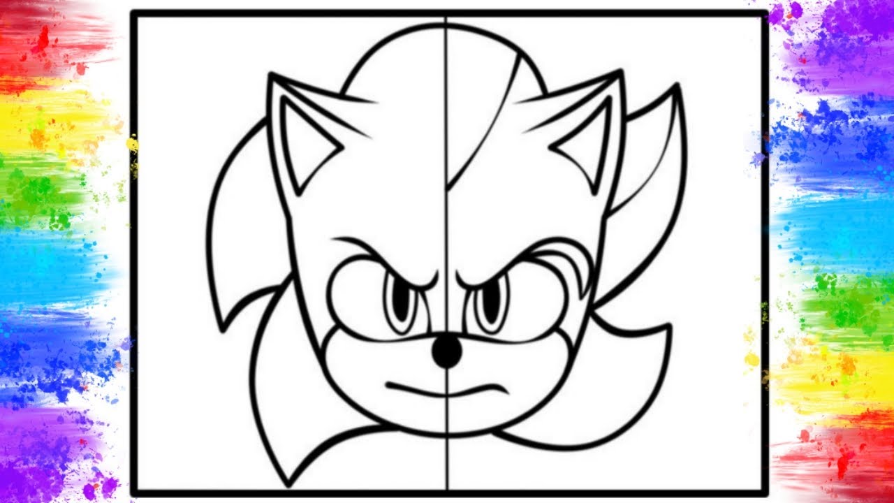 Sonic shadow in one face coloring pages sonic the hedgehog coloring tobu