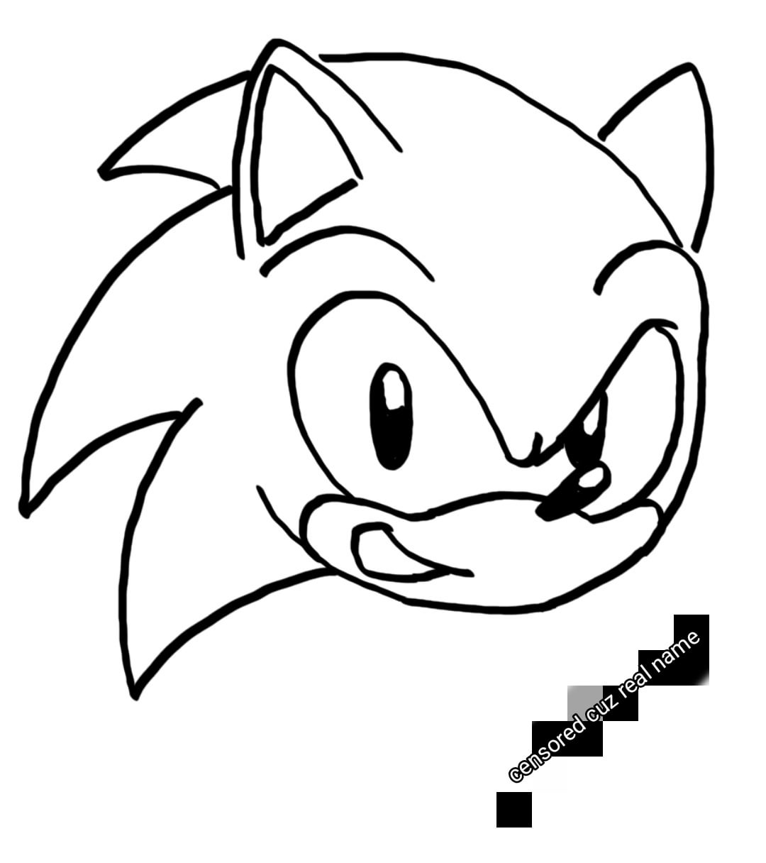 A classic sonic head i drew just now rsonicthehedgehog