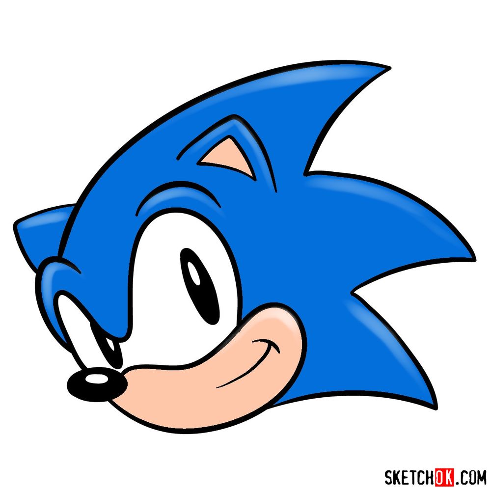 How to draw sonic the hedgehogs face