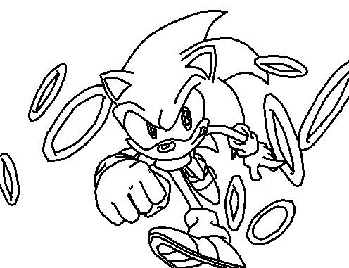 Sonic the hedgehog coloring page rings by thewritinggamer on