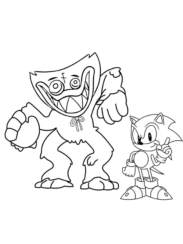 Sonic chasing huggy wuggy fãrbung seite