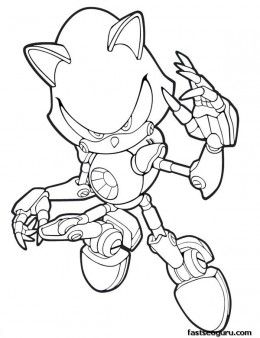 Printable sonic the hedgehog metal coloring pages