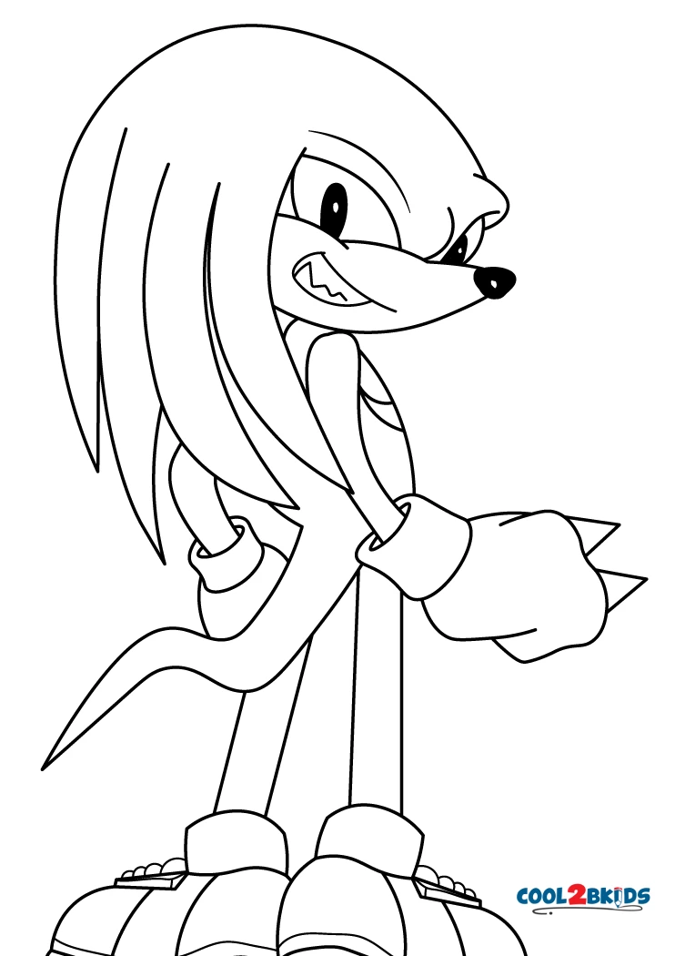 Free printable knuckles the echidna coloring pages for kids