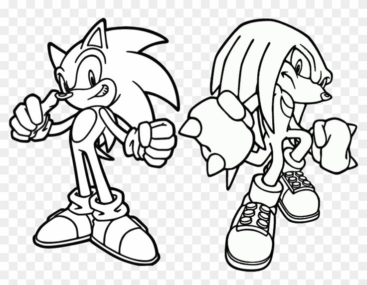 Knuckles and sonic cartoon coloring pages coloring pages free printable coloring pages