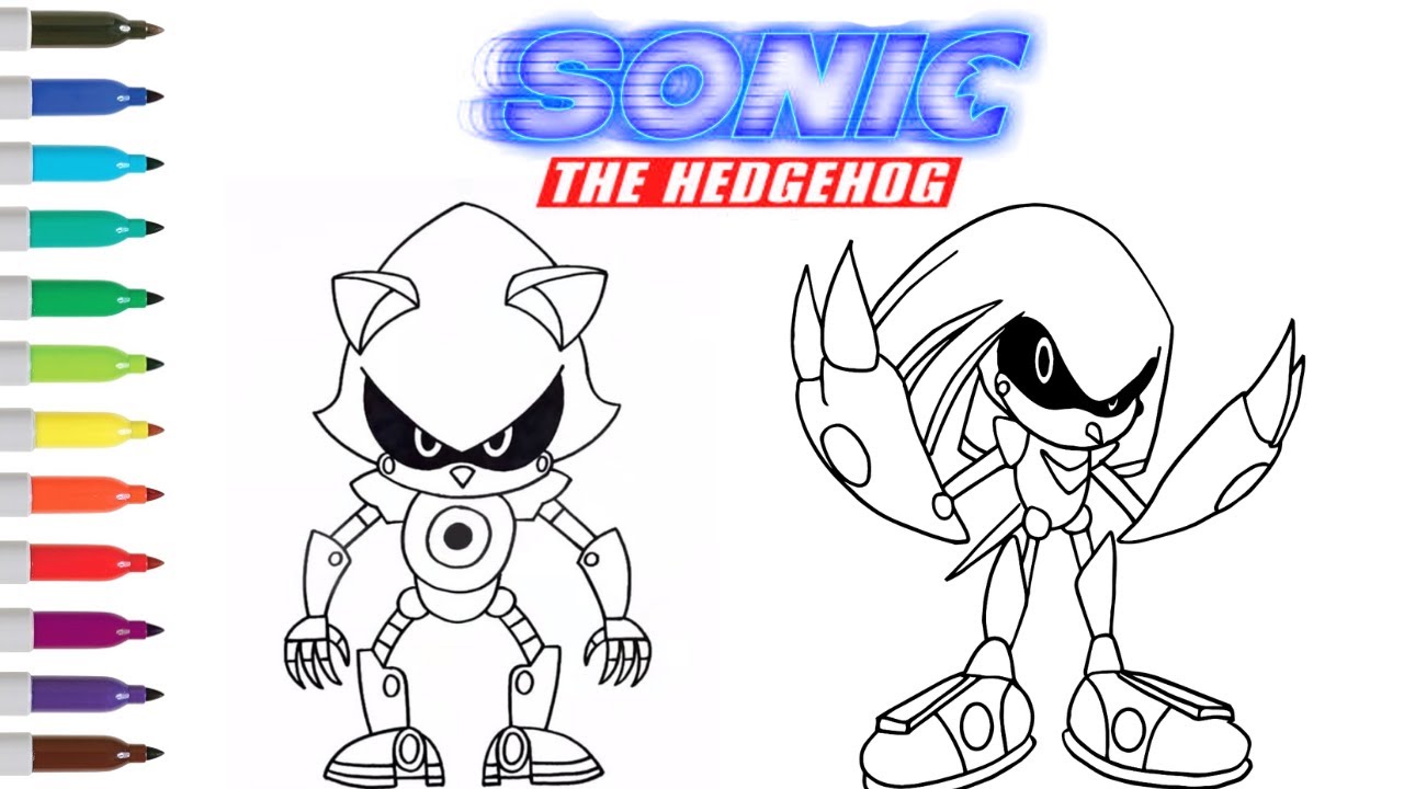 Sonic the hedgehog coloring book pages metal sonic metal knuckles sonic knuckles coloring