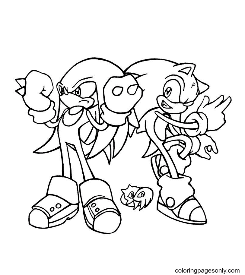 Knuckles coloring pages printable for free download