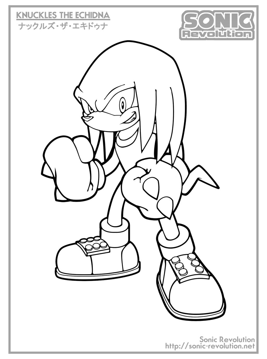 Knuckles colouring page by tentenswift on