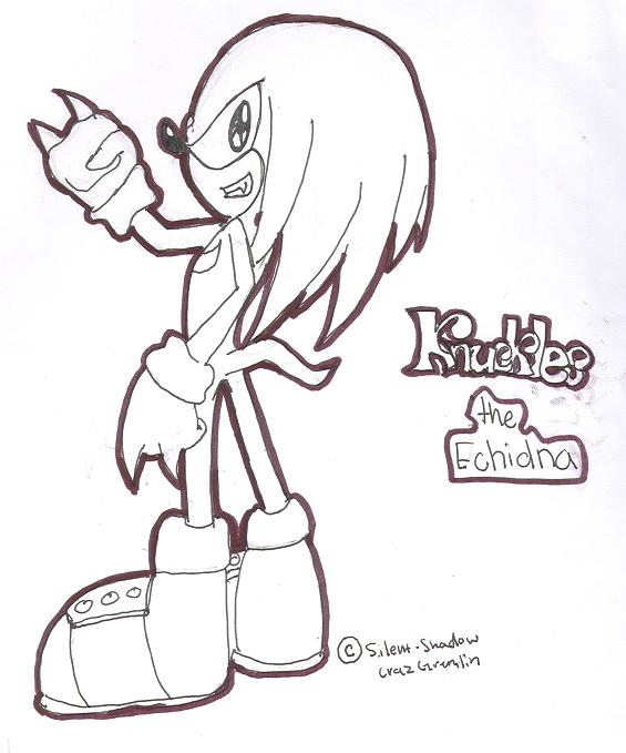 Knuckles coloring page by mewtwoluver